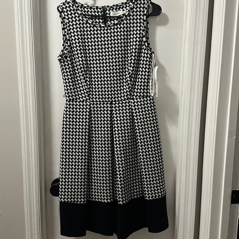 Calvin Klein black and white dress, size 8